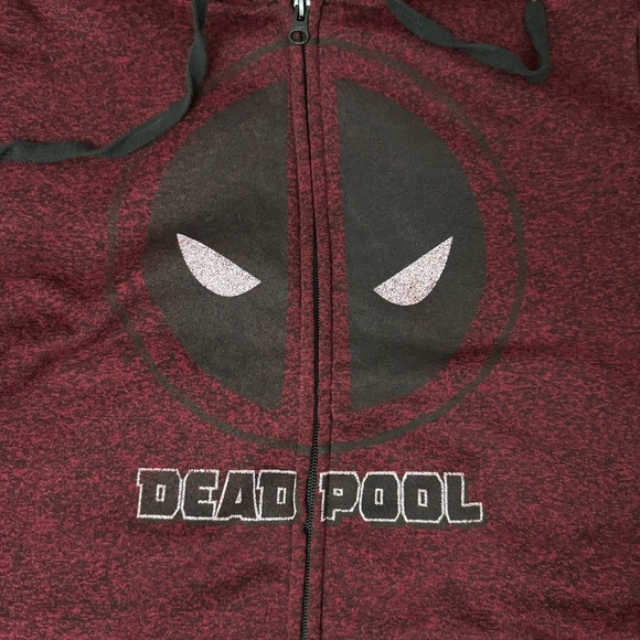 Marvel Men’s Deadpool Graphic Print Full Zip Hoodie Size Medium - Picture 3 of 6